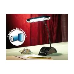 PEARL Flexible Tischlampe mit 12 LEDs, batteriebetrieben
