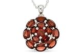 11 Carat Garnet Sterling Silver Pendant w/Chain