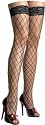 Fence Net Stockings with Lace Top
