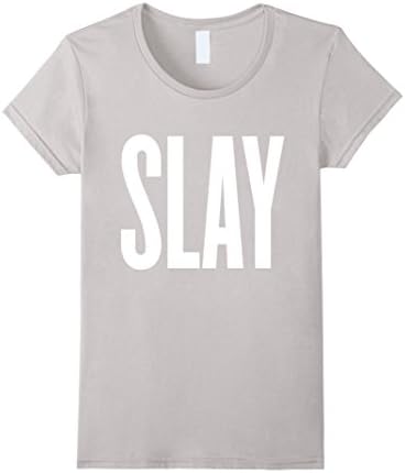 Women's Slay T-shirt Small Silver