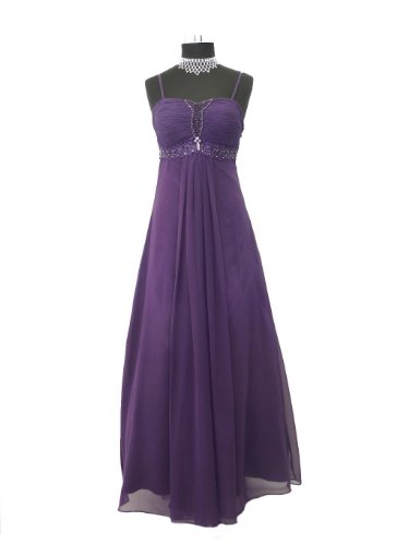 Lautinel Langes Chiffon Abendkleid Ballkleid R872 Damen Vers. Farben Gr. 34 -42