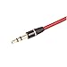 Vrlinking 3.5 mm Right 8767 Replacement Right Angle AUX Audio Cable Cord for Dr.Dre Headphones Bose Monster Solo Beats Studio Speakers with Mic 1.2 m, 2 Piece, Red