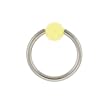 STAINLESS STEEL HOOPS WITH BALL LIGHT GREEN Gauge: 14, Ball Size: 4mm, Length: 12mm Sold as a Pair