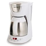 Black & Decker DE790 8 Cup Programmable Coffee Maker with Stainless Steel Thermal Carafe, White
