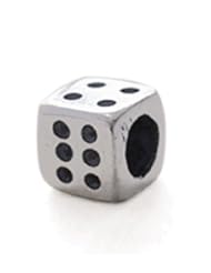 Melina World Jewellery - Lucky Dice / Dados de la suerte - 1009 - Sterling Silver 925 - Handmade in Greece and inspired by Olympic, Greek and Mediteranean history and motives. Beads fits Biagi. Chamilia, Pandora and Trollbeads etc.