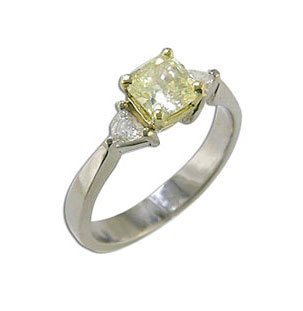 Cheap 0.90 ct Diamond 3 Stone style Engagement Ring Two Tone Gold