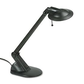 New-Ledu L367MB - Adjustable Arm 50W Halogen Desk Lamp, Contemporary Shade, Angled Base, 18 Reach - LEDL367MB