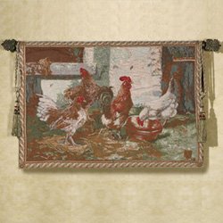 Barnyard Rooster Wall Hanging Tapestry by Luxury Lane