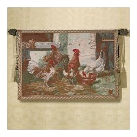 Barnyard Rooster Wall Hanging Tapestry