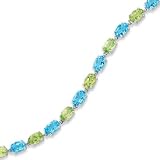 Blue Topaz and Peridot Bracelet