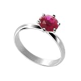 Sterling Silver Round Ruby Cubic Zirconia Solitaire Promise Ring Size 5,6,7,8,9,10