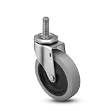 Shepherd Regent Series Caster, 4 Gray Rubber Wheel with 1/2 x 1-1/2 Threaded Stem