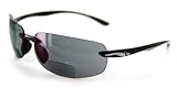 Maui Sun Bifocal Sunglasses Lightweight TR-90 Sunglasses for Men and Women Who Like to Work and Play in the Sun (Black/Smoke +1.50)