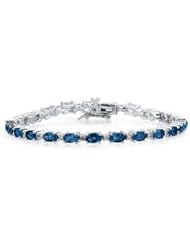 14k White Gold Diamond and Sapphire Bracelet