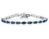 14k White Gold Diamond and Sapphire Bracelet
