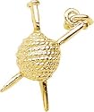 Knitting Charm, Gold Plated Silver