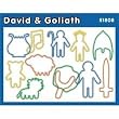 Pk of 12 Faith Bands Shaped Rubber Bands: DAVID AND GOLIATH