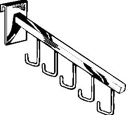 5 HOOK SQUARE TUBING WATERFALL 18"L CHROME- FACTORY SEALED CASE - 24 pieces per case
