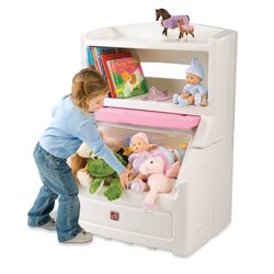 Kitchen: Step2. Lift & Hide Bookcase Storage Chest Pink Lid