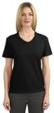 Hanes Womens Relax Fit Jersey V-Neck Tee 5.2 oz