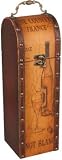 Wooden Hand Made Calico Art Wine Gift Box, Holds One Bottle