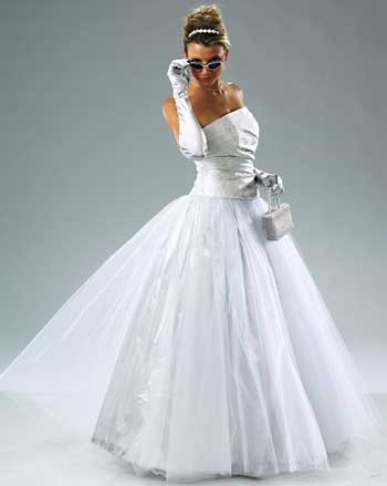 Silver Goddess Evening Gown Color Silver, Size 8 (Meas: Bust:35, Midriff: 31, Waist: 27, Hips: 38)