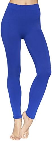 Reypo Women's Seamless Full Length Leggings (Royal (Fleece)),One Size