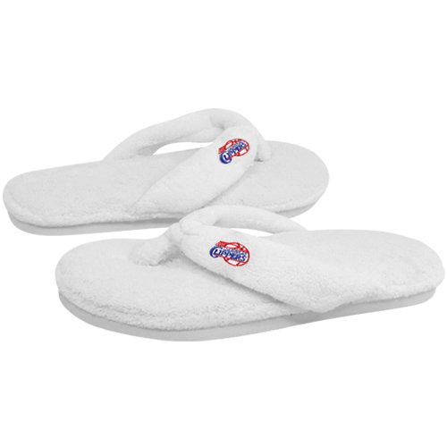 NBA Los Angeles Clippers Ladies White Plush Thong Flip Flop Slippers (9/10)