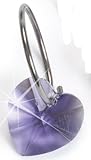Nickel Free Swarovski Heart Dangle, Tanzanite