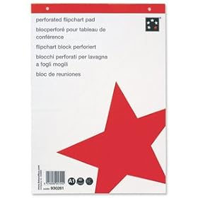 5 Star Flipchart Pad Recycled Perforated 70gsm 40 Sheets A1 White [Pack of 5]