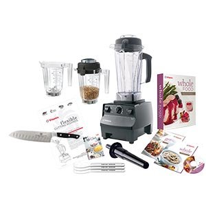 Vitamix 5200 Ultimate Package with CiaTM Masters Collection 7" Santoku Knife Getting Started Guide, Cooking Class on Dvd, Whole Food Recipes Cookbook and Whole Grains Cookbook