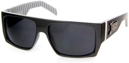 Locs Mens Flat Top Sunglasses Black w/ Gun Metal Color