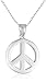 Amazon Collection Sterling Silver Peace-Sign Pendant Necklace