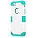 iPhone 6S Plus Case, iPhone 6 Plus Case, NOKEA Hybrid Heavy Duty Shockproof Full-Body Protective Case Ultra Slim Bumper Cover 3 in 1 Shield Soft TPU Hard PC Dual Layer Impact Protection (White Teal)