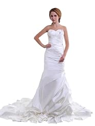 Mermaid Beaded Applique Lace-Up Satin Sweetheart Wedding Dress 