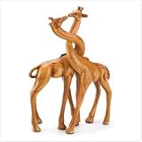 Romantic Intertwined Kissing Giraffe Figurines Statue