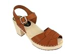 Lotta From Stockholm Torpatoffeln Swedish Clogs : High Heel Peep Toe Clogs In Tan Leather