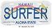 Sporting Goods : "Surfer" Hawaii License Plate