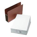 SJ Paper Red Fibre Expanding Pockets Legal Size Top Tab Pocket Tyvek Gusset 6 Inch-Expansion File Pockets 50 Count (S11720)