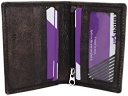 Mens Small &amp; Slim Bifold Genuine Leather Wallet Coins Card Holder Distress 9639