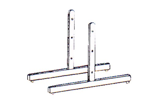 T-Shape Gridwall Panel Legs Display Set of 2 - Chrome - Work With Standard Grid Panels