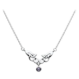 Kit Heath Heritage Sterling Silver Ladies 9209AM Celtic Amethyst Knot Necklace