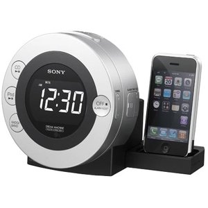Sony ICFCD3iP CD Clock Radio for iPod and iPhone (Silver) by 