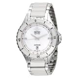 Oniss #ON8012-M7 Men's Swiss Quartz White Ceramic and Stainless Steel Bracelet Watch