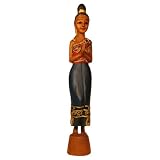 Hand-carved Thai 'Sawasdee Lady' Decorative Statue (Thailand)