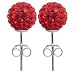 Clous d'oreilles Femme - 90 Cristaux Swarovski 8mm - Rouge de Siam