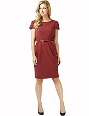 Cap Sleeve Dress with Studded Belt