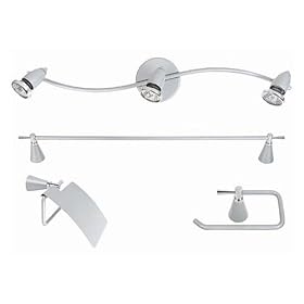 Globe Electric Odessa Four-Piece Bath Set, Chrome with Opal Etached Globe #5064301