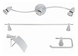 Globe Electric Odessa Four-Piece Bath Set, Chrome with Opal Etached Globe #5064301