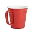 Red Cup Living Stoneware Coffee Mug, 12-Ounce, Red (Set of 2)